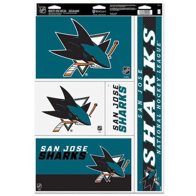 San Jose Sharks Multi Use Decal 11" x 17"