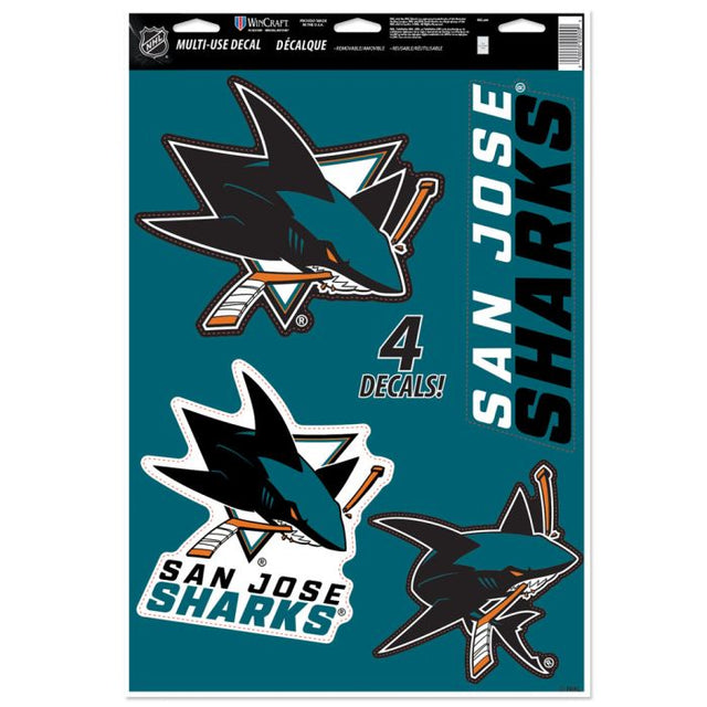 San Jose Sharks Multi-Use Decal 11" x 17"