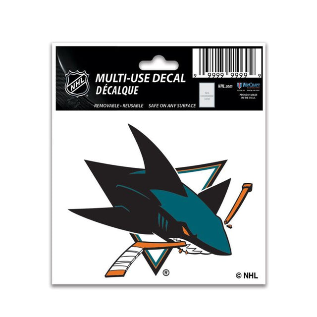 Calcomanía multiusos de los San Jose Sharks de 3" x 4"