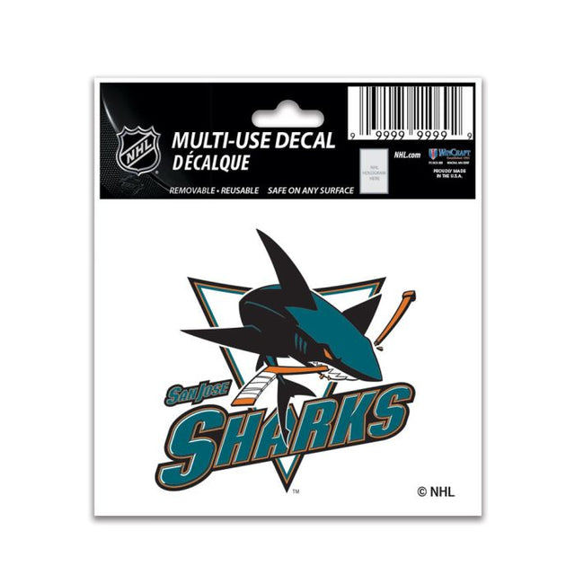 Calcomanía multiusos de los San Jose Sharks de 3" x 4"