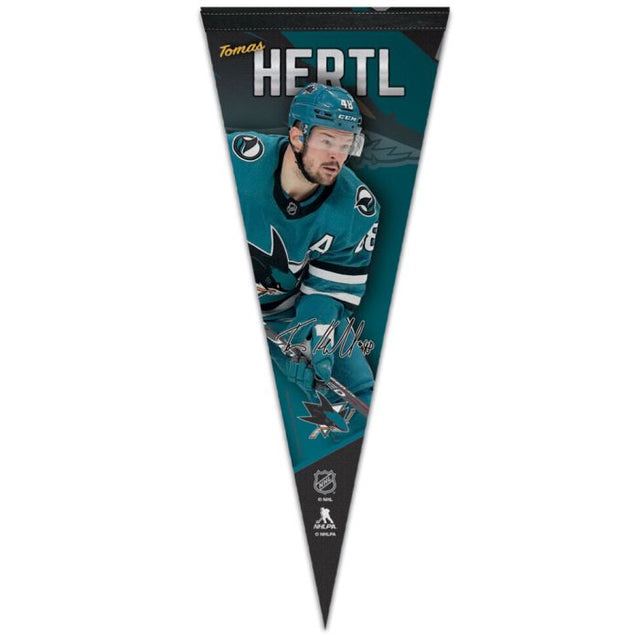 Banderín premium de San Jose Sharks 12" x 30" Tomas Hertl