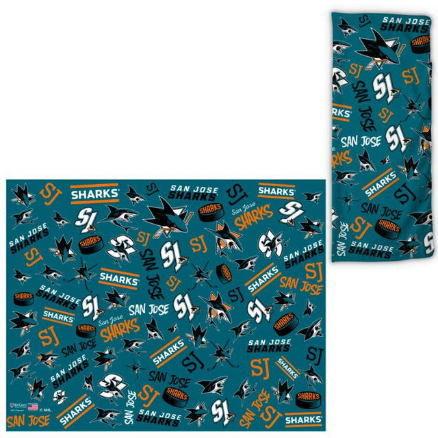 San Jose Sharks Scatter Print Fan Wraps