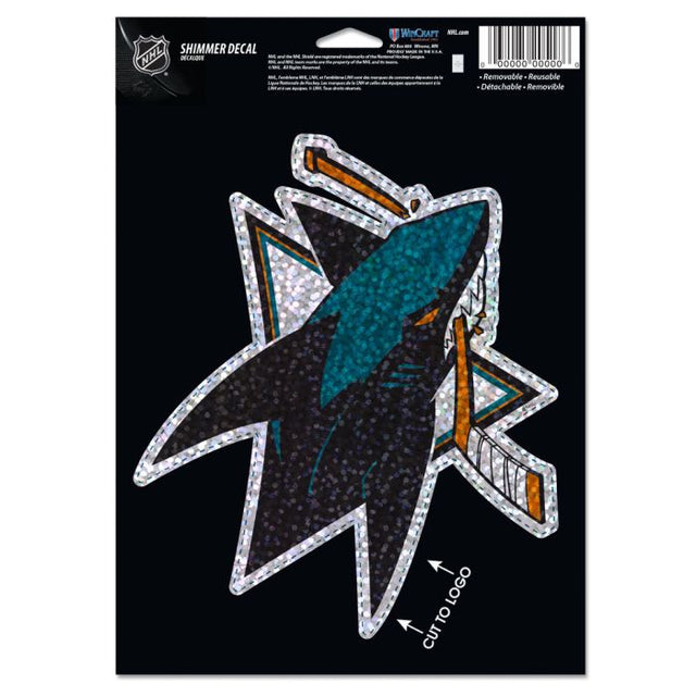 Calcomanías brillantes de los San Jose Sharks de 5" x 7"