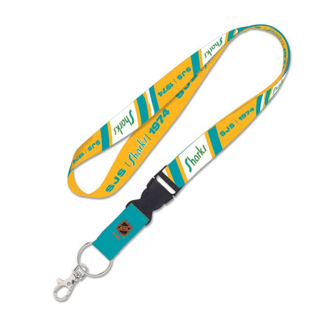 Cordón de edición especial de los San Jose Sharks con hebilla desmontable de 1"