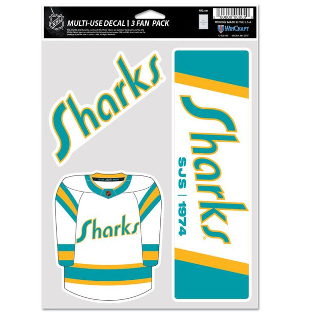 Paquete multiusos para 3 fanáticos de edición especial de San Jose Sharks