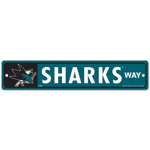 Letrero de calle/zona de los San Jose Sharks de 3,75" x 19"