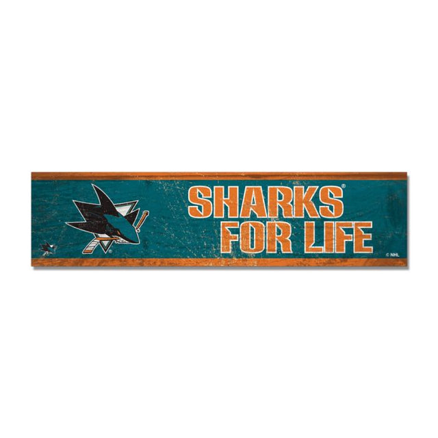 Imán de madera de los San Jose Sharks, 1,5" x 6"