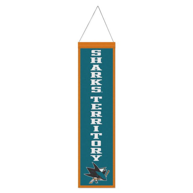 Estandarte de lana de los San Jose Sharks de 8" x 32"