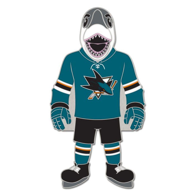 Tarjeta de joyería con pin esmaltado de colección de la mascota de los San Jose Sharks