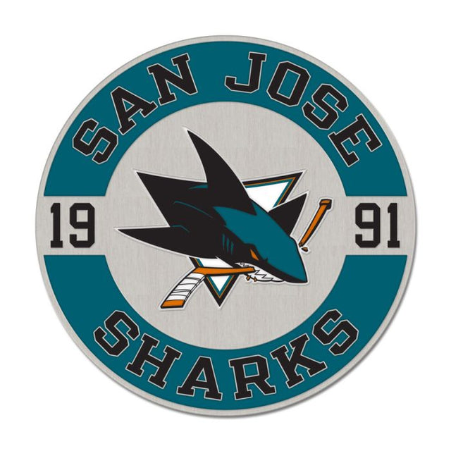 Tarjeta de joyería con pin esmaltado de colección de la ronda EST de San Jose Sharks