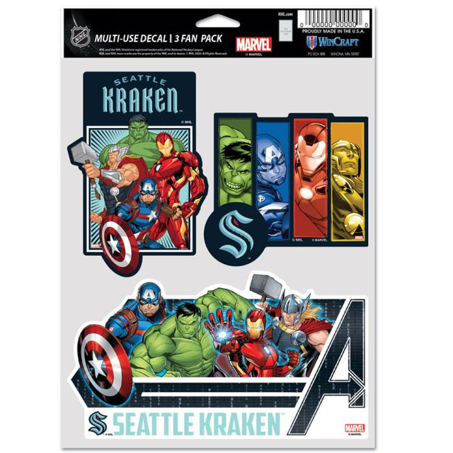 Seattle Kraken (C) 2022 Marvel Multi Use 3 fan Pack