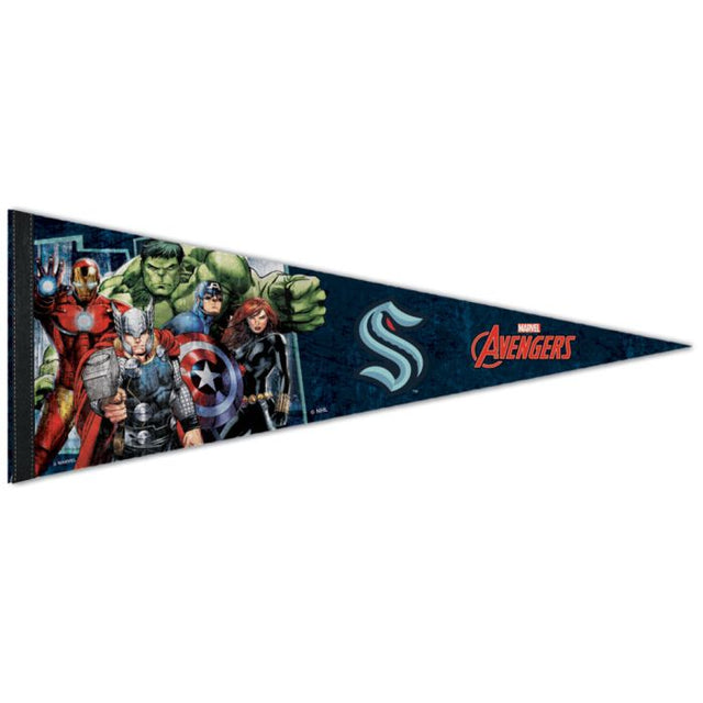 Seattle Kraken / Marvel (C) 2021 Marvel Premium Pennant 12" x 30"