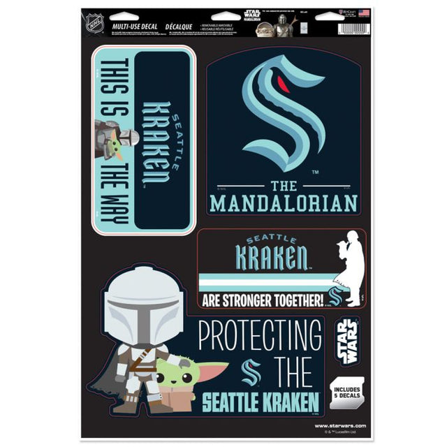 Seattle Kraken / Star Wars Mandalorian Multi-Use Decal 11" x 17"