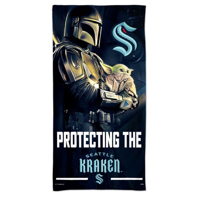 Toalla de playa Spectra de Seattle Kraken/Star Wars Mandalorian de 30" x 60"