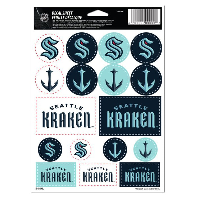 Seattle Kraken Vinyl Sticker Sheet 5" x 7"