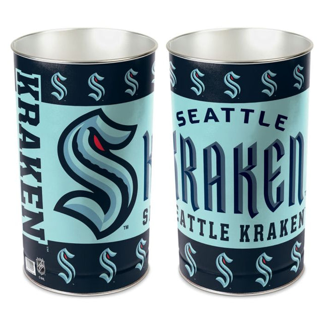 Seattle Kraken Wastebasket - tapered 15"H