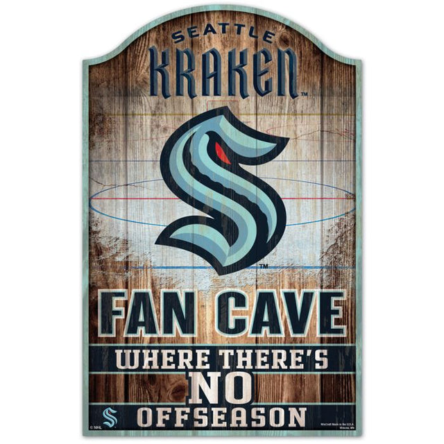 Seattle Kraken Wood Sign 11" x 17" 1/4" thick