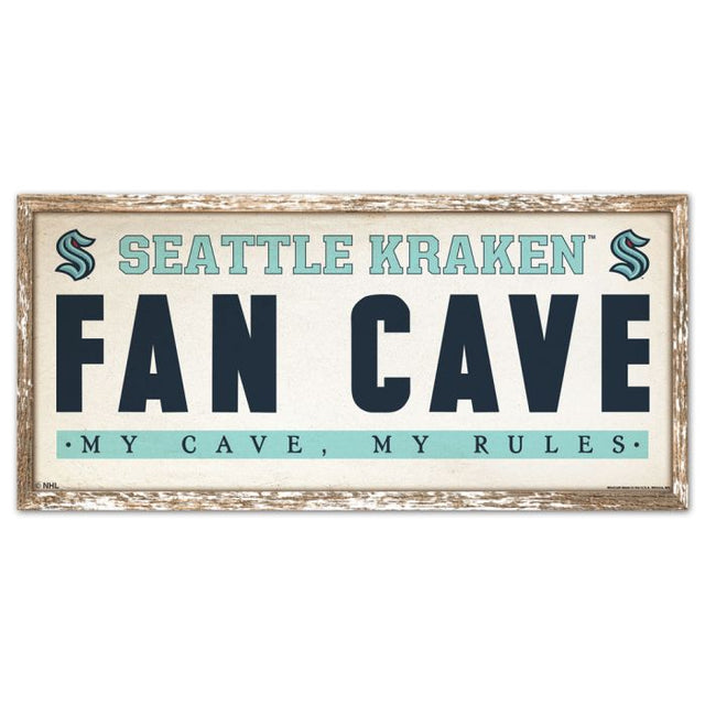 Seattle Kraken Wood Sign 8" x 17"