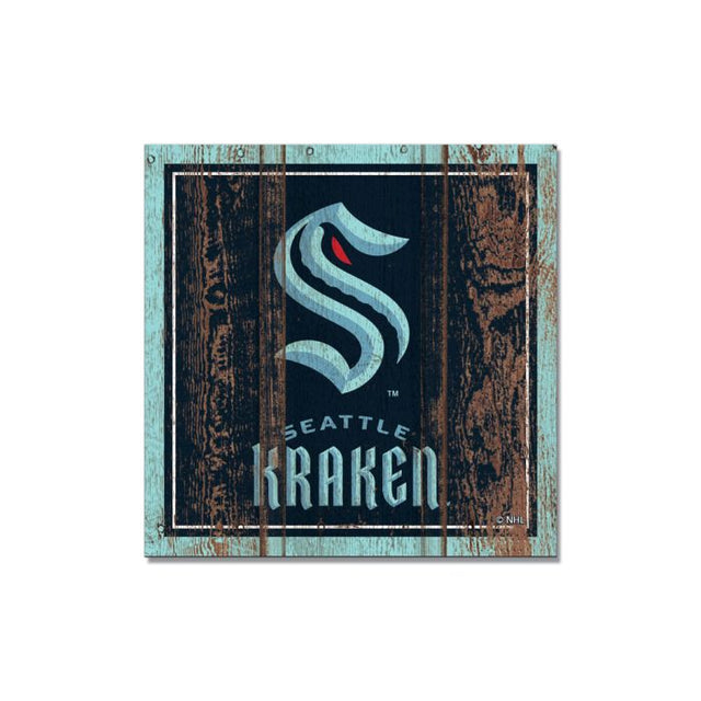 Seattle Kraken Wooden Magnet 3" X 3"