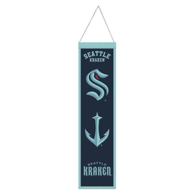 Seattle Kraken Wool Banner 8" x 32"