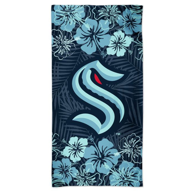 Seattle Kraken floral Spectra Beach Towel 30" x 60"