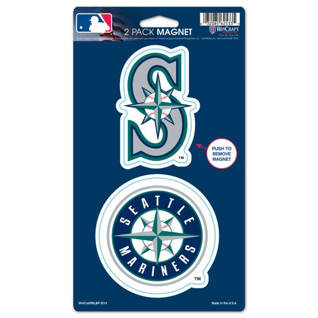 Seattle Mariners 2 Pack Magnets 5" x 9"