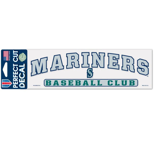 Calcomanías de corte perfecto arqueadas de los Seattle Mariners de 3" x 10"