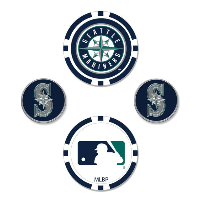 Juego de cuatro marcadores de pelota de los Seattle Mariners