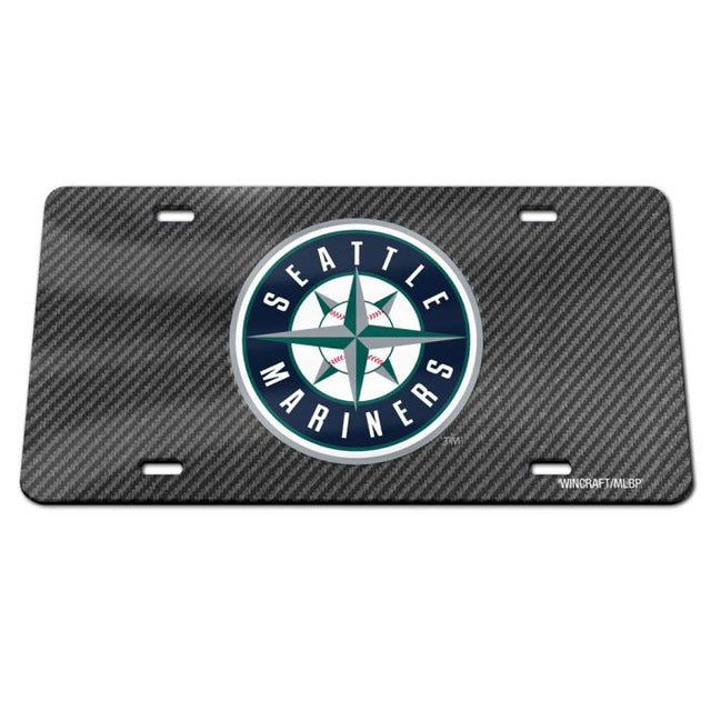 Seattle Mariners CARBON Specialty Acrylic License Plate