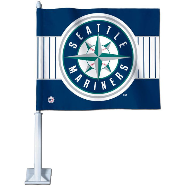 Bandera para auto de los Marineros de Seattle, 11,75" x 14"