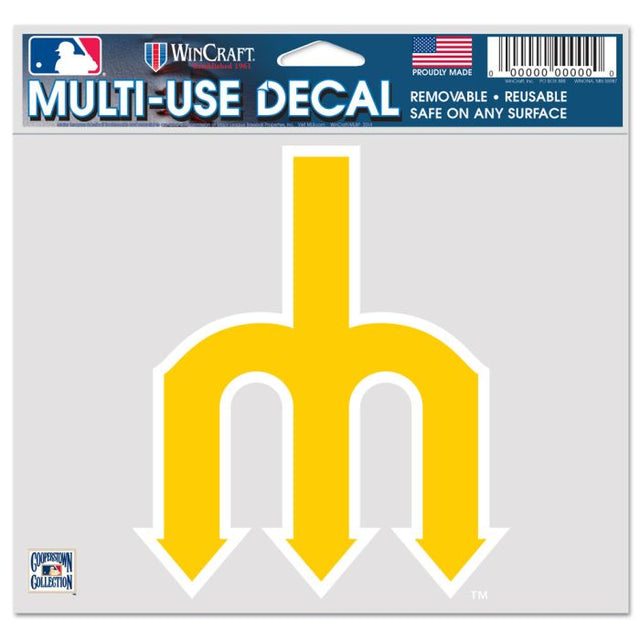 Seattle Mariners / Cooperstown Multi-Use Decal -Clear Bckrgd 5" x 6"