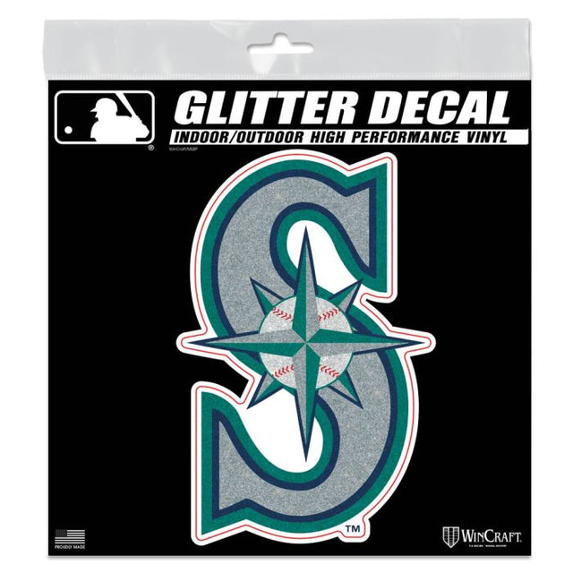 Seattle Mariners Decal Glitter 6" x 6"