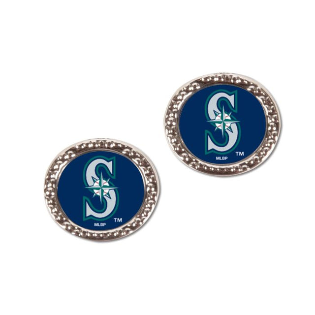 Seattle Mariners Earrings Jewelry Carded Round