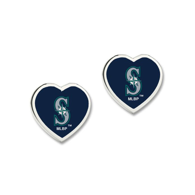 Seattle Mariners Earrings w/3D Heart