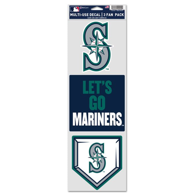 Calcomanías para fanáticos de los Seattle Mariners de 3,75" x 12"