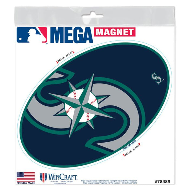 Imanes para exteriores MEGA de los Seattle Mariners, 6" x 6"