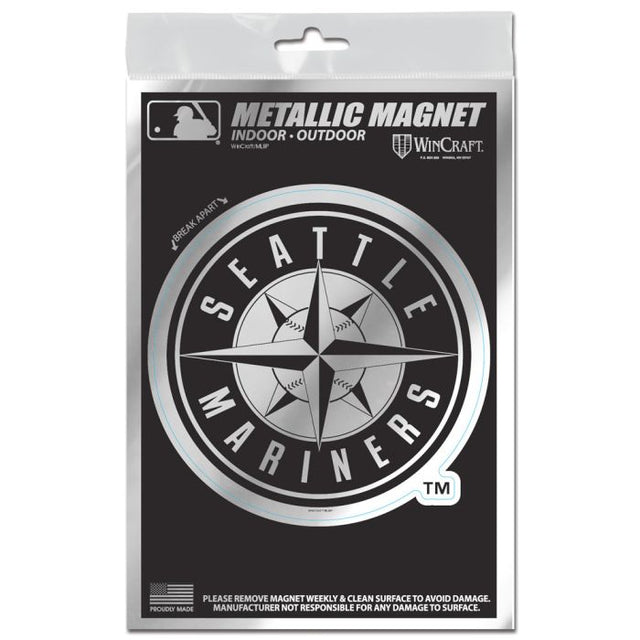 Seattle Mariners Metallic Magnets 3" x 5"