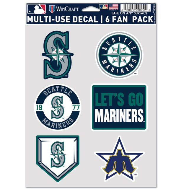 Paquete de 6 ventiladores multiusos de los Seattle Mariners