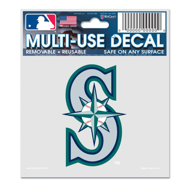 Calcomanía multiusos de los Seattle Mariners de 3" x 4"