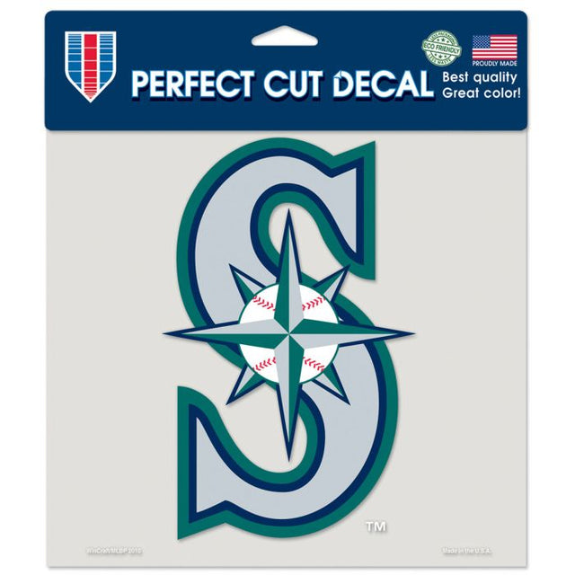 Calcomanía de color de corte perfecto de los Seattle Mariners de 8" x 8"