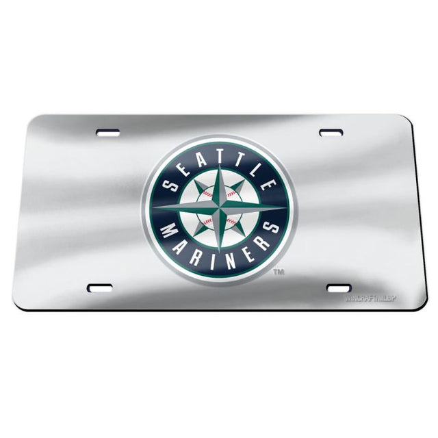 Seattle Mariners SILVER Specialty Acrylic License Plate