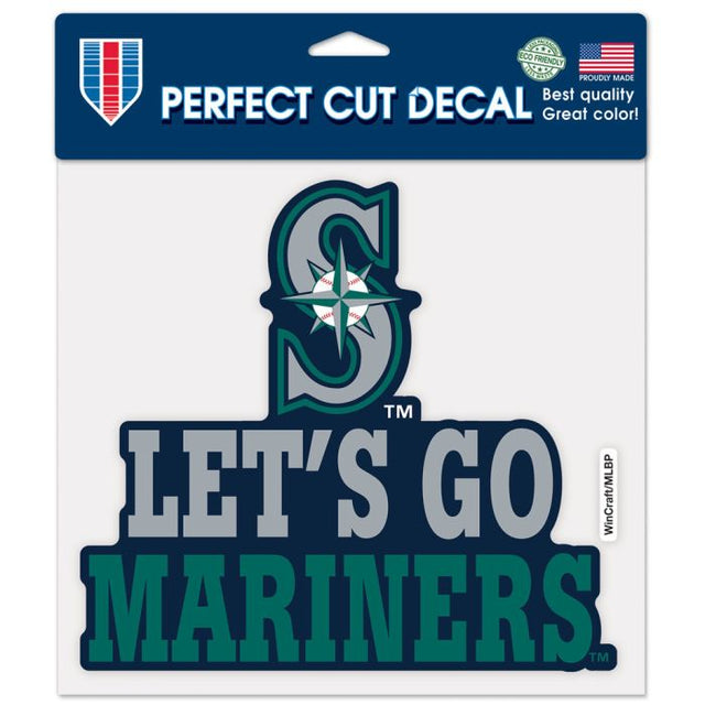 Calcomanía de color de corte perfecto con el eslogan de los Seattle Mariners de 8" x 8"