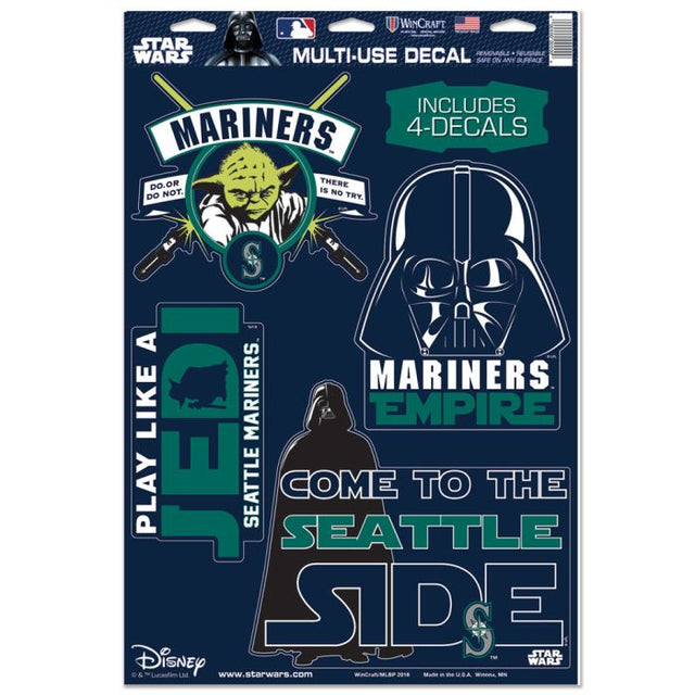 Seattle Mariners / Star Wars Darth Vader &amp; Yoda Multi-Use Decal 11" x 17"