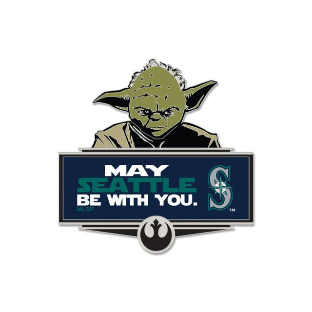 Tarjeta de joyería con pin de colección de Yoda de los Seattle Mariners/Star Wars