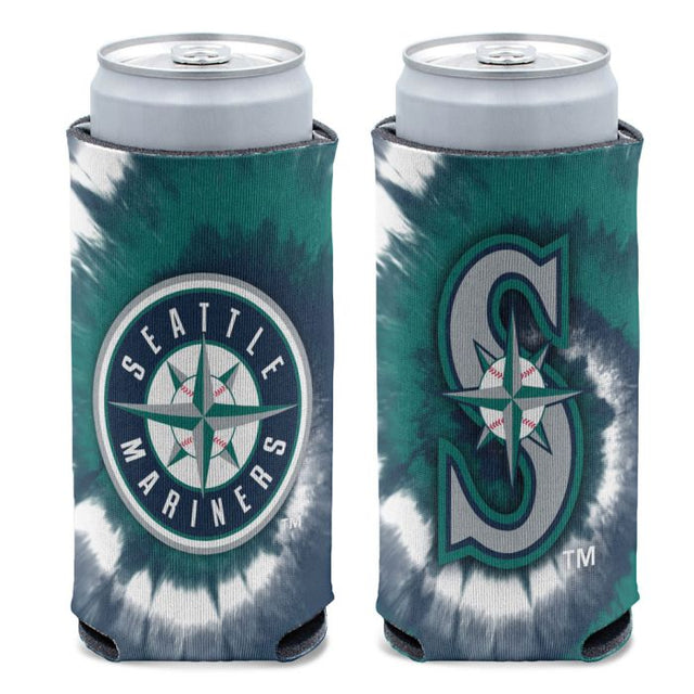 Enfriador de latas delgado de 12 oz con estampado TIE DYE de los Seattle Mariners