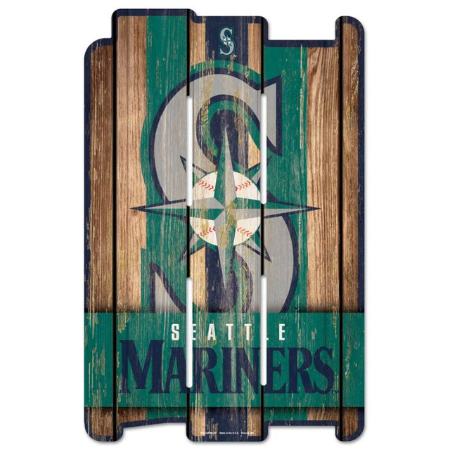 Letrero de madera para cerca de los Seattle Mariners