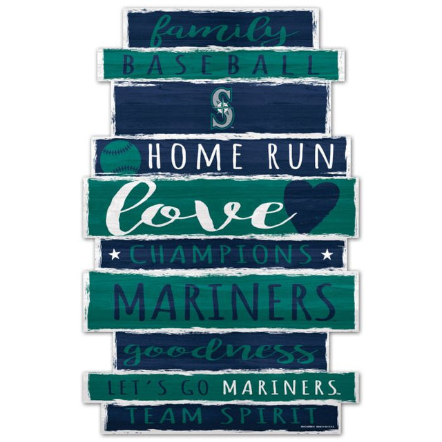 Letrero de madera de los Seattle Mariners, 11" x 17", 1/4" de grosor