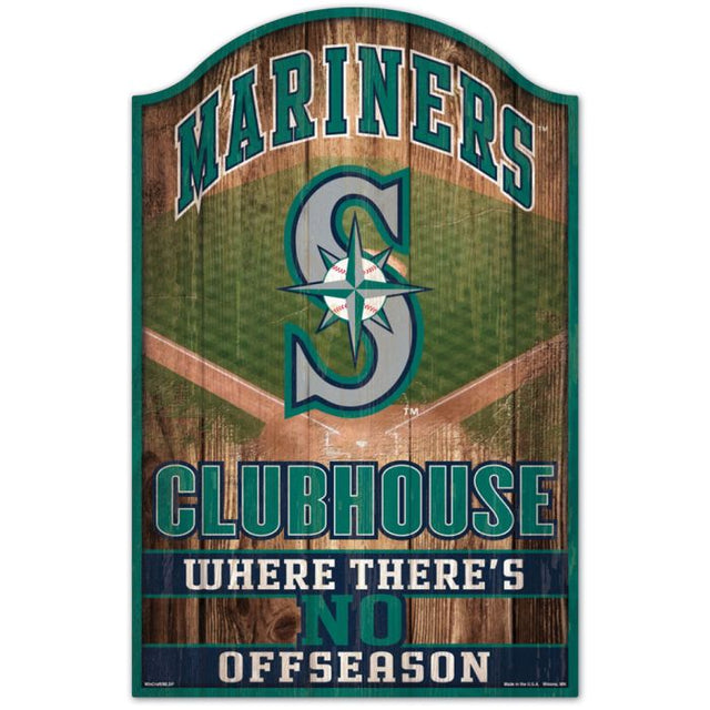 Letrero de madera de los Seattle Mariners, 11" x 17", 1/4" de grosor