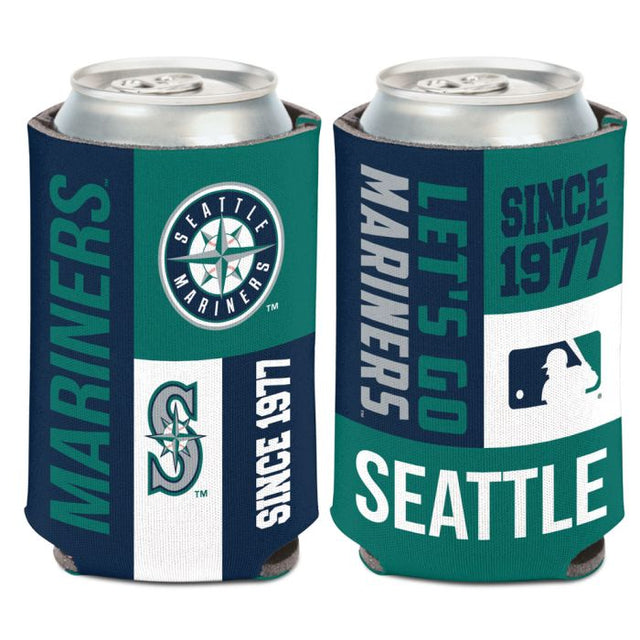 Seattle Mariners color block Can Cooler 12 oz.