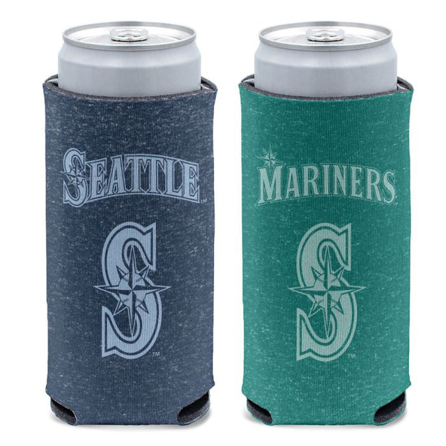 Enfriador de latas delgado de 12 oz con diseño de los Seattle Mariners en color jaspeado